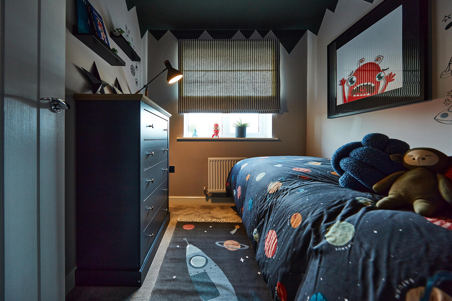 A generous third bedroom leaves space for storage