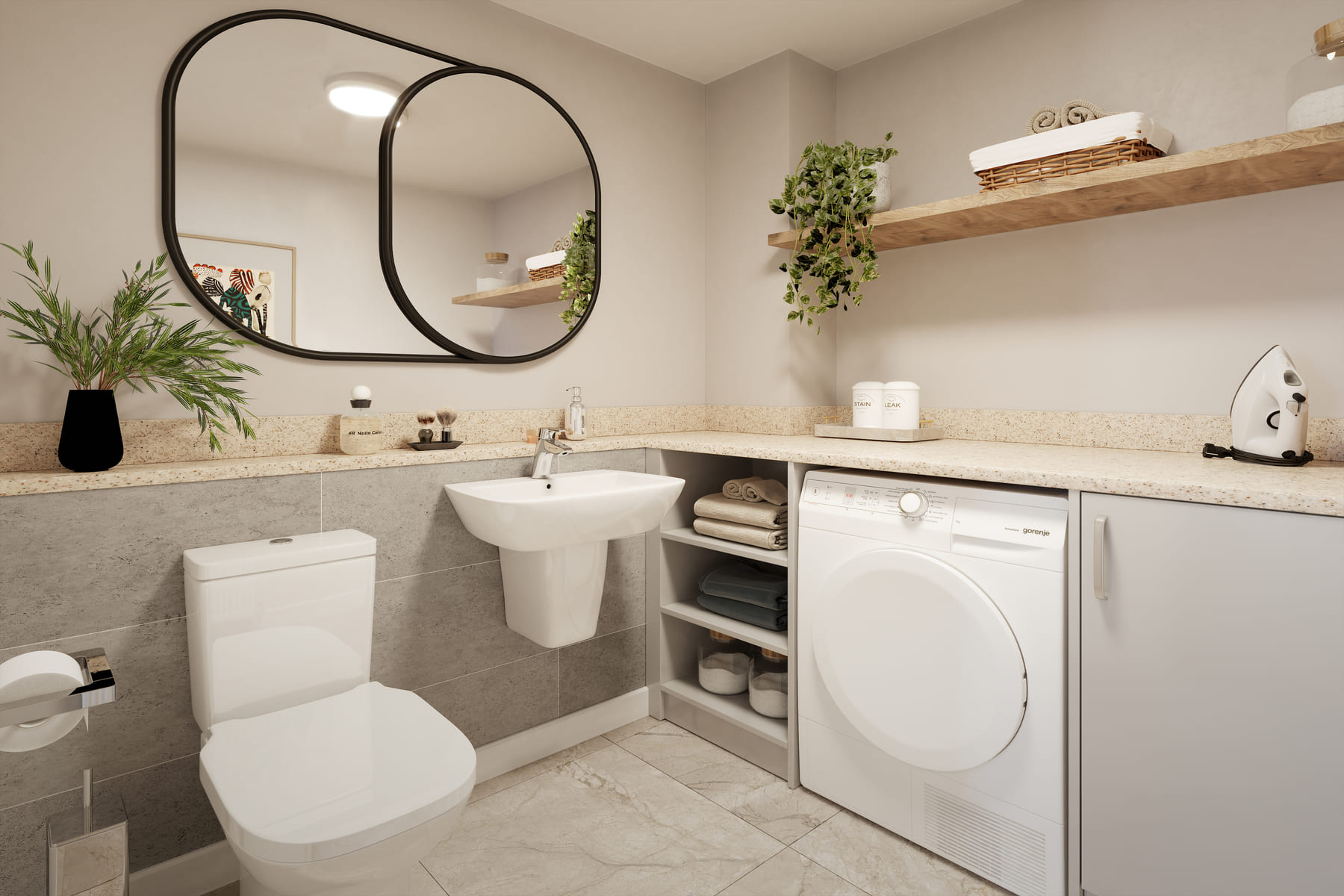 Utility room with washing machine