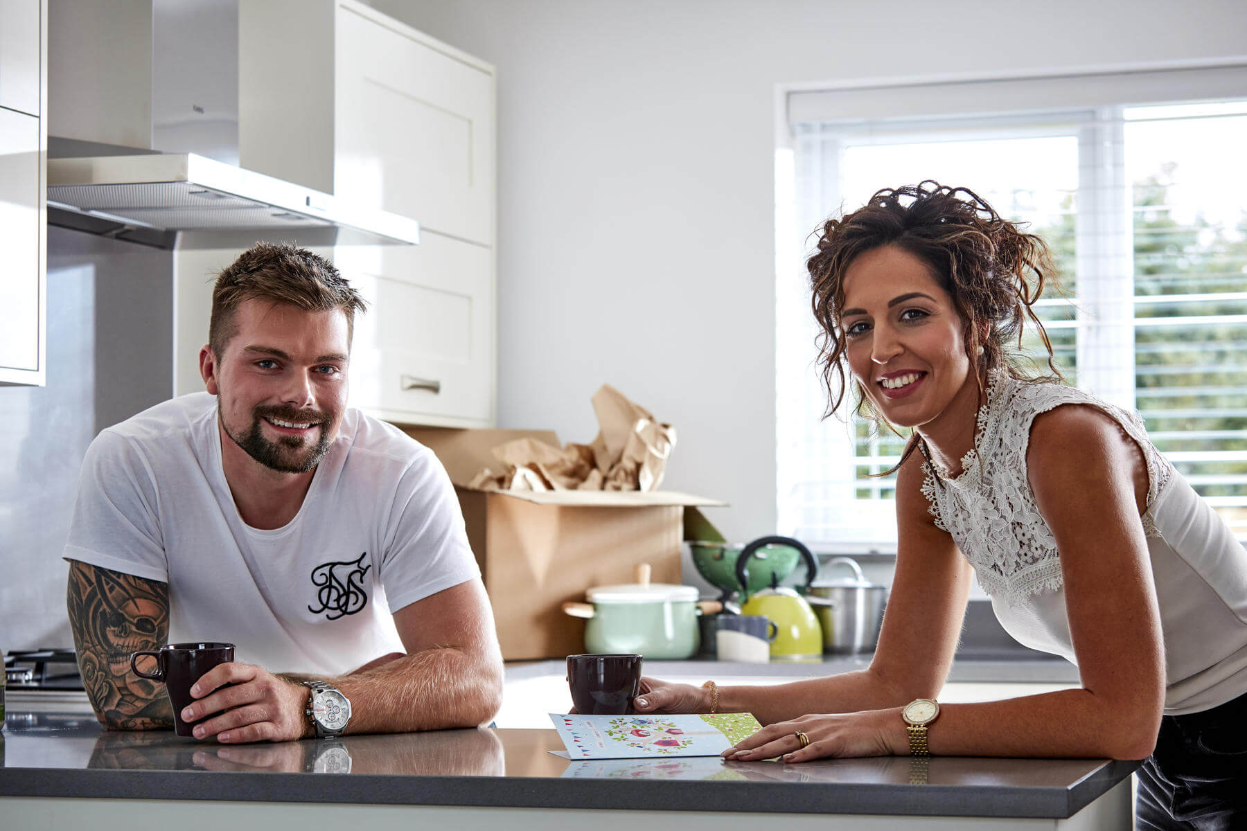 Young couple in their new kitchen