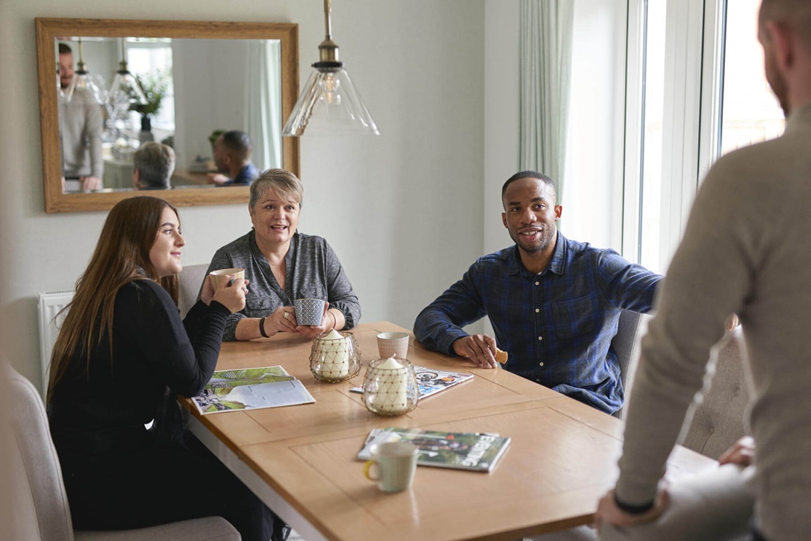 Family in their new dining room