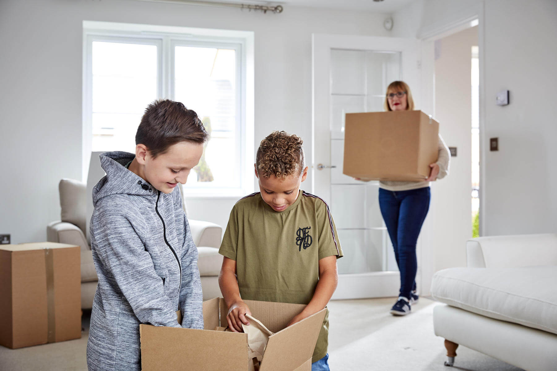 Family moving into their new home