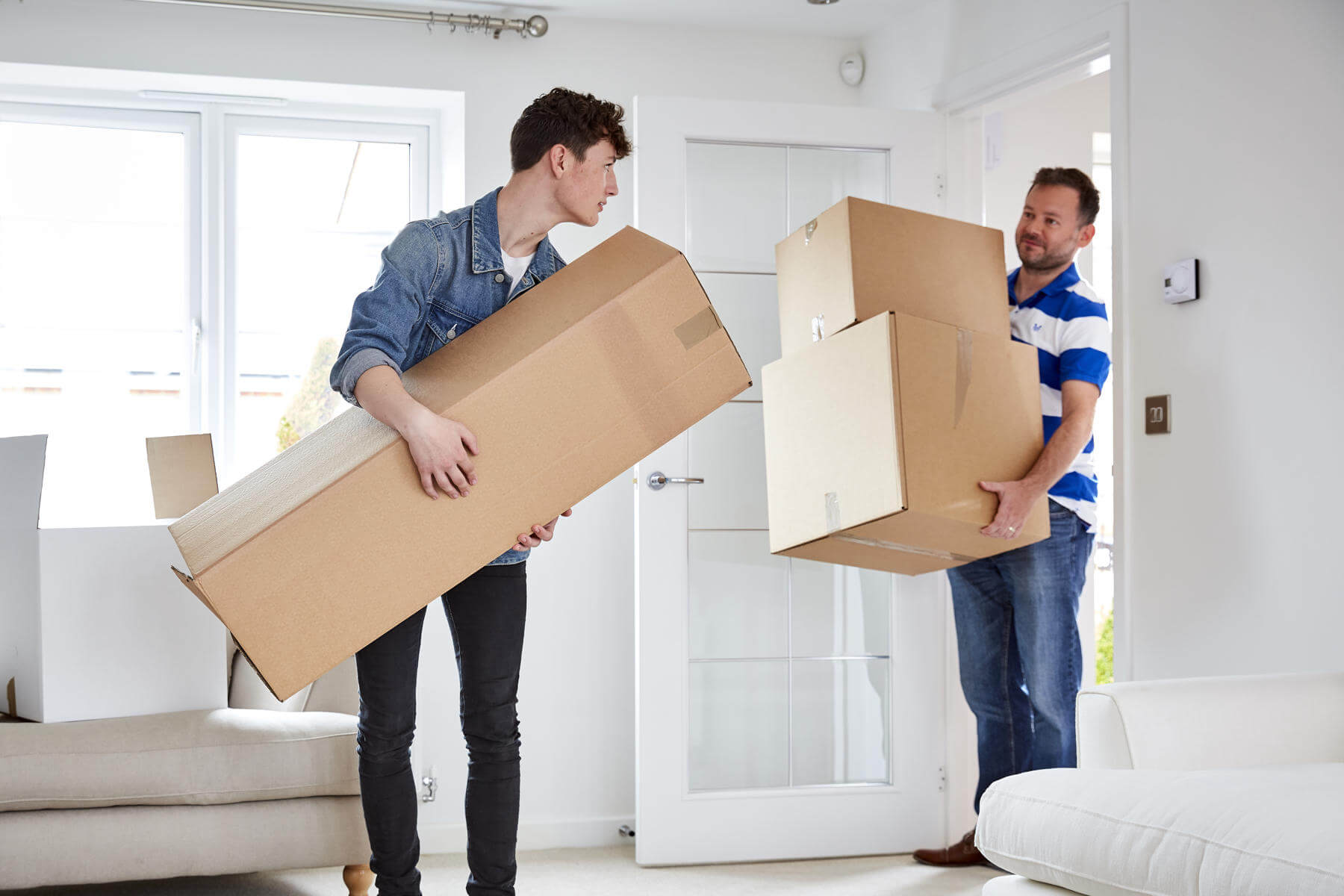 Family moving into their new home