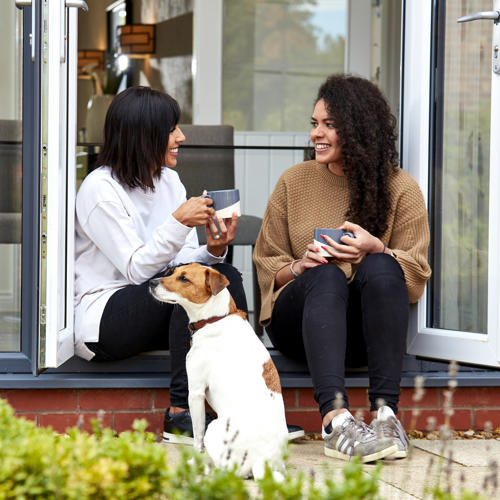 Customers enjoying garden