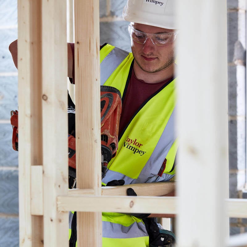 Construction staff building internal wall