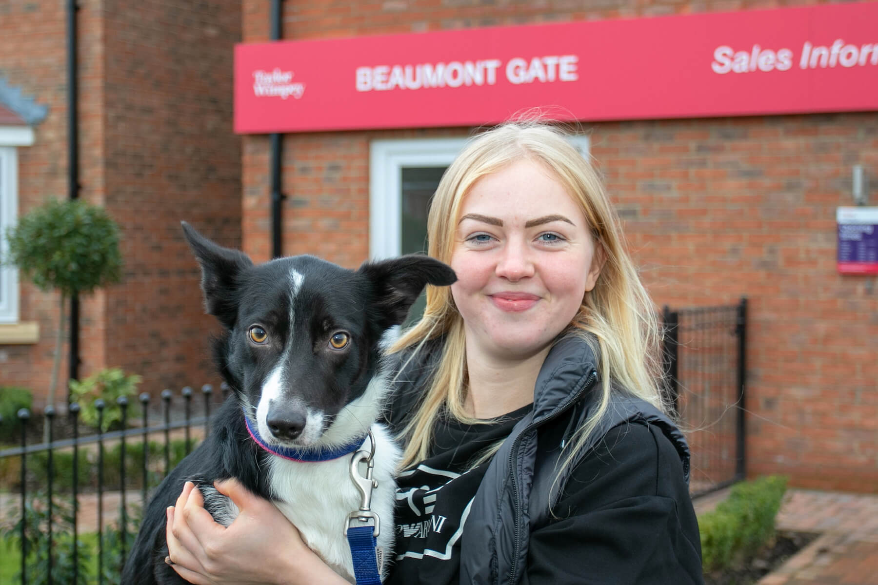 SECOND IMAGE Caption Enjoying a walk with her dog Sky