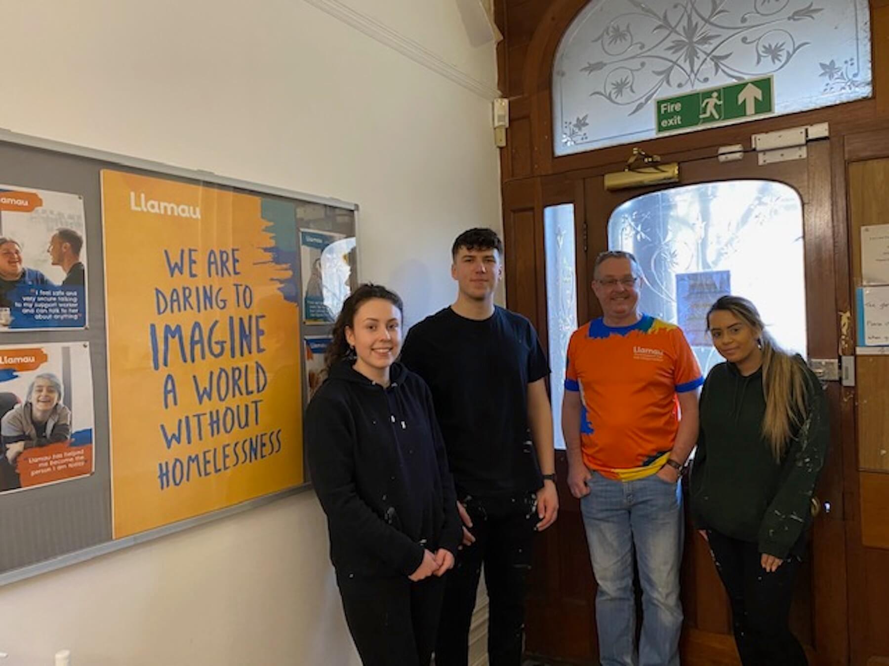 Taylor Wimpey team repaint Llamau office