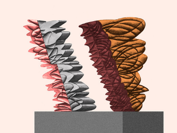 Modern art sculpture with jagged edges