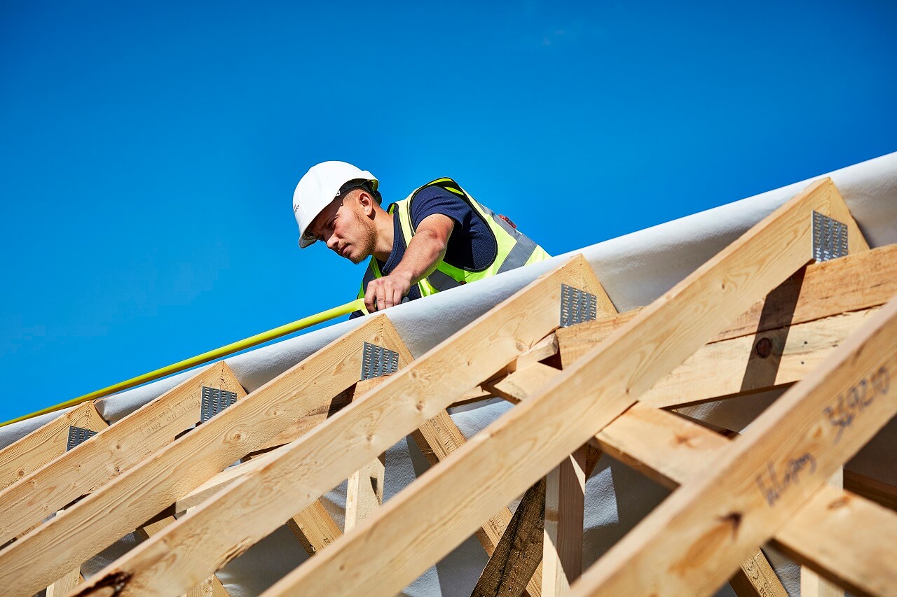 Man working on roof