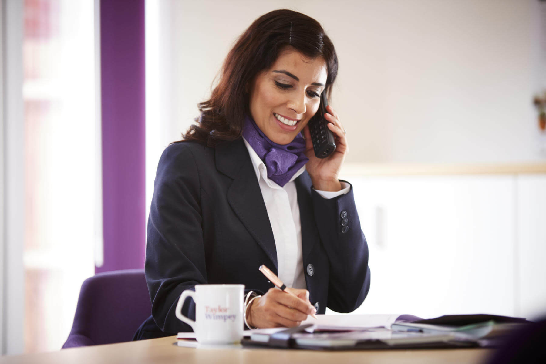 Sales executive on phone