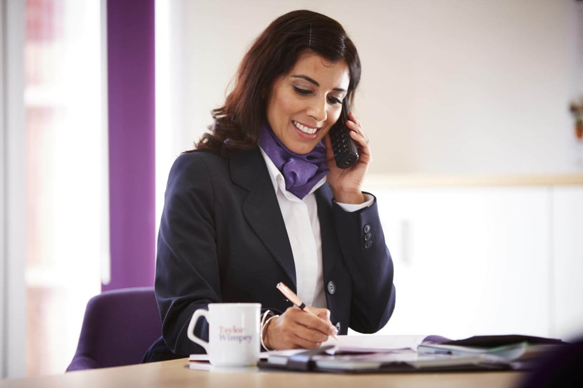 Sales executive on phone