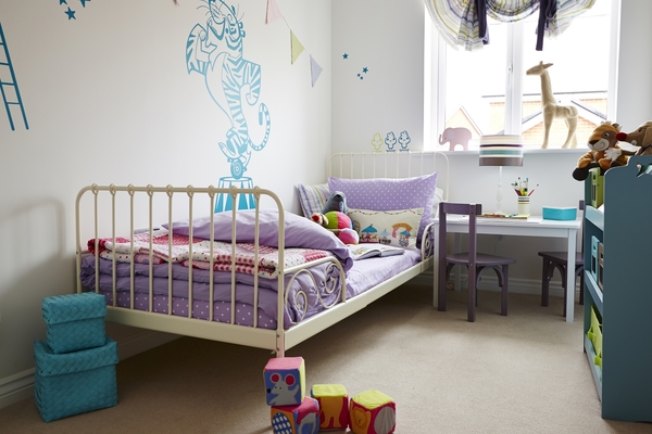 Child's bedroom with wall art stickers
