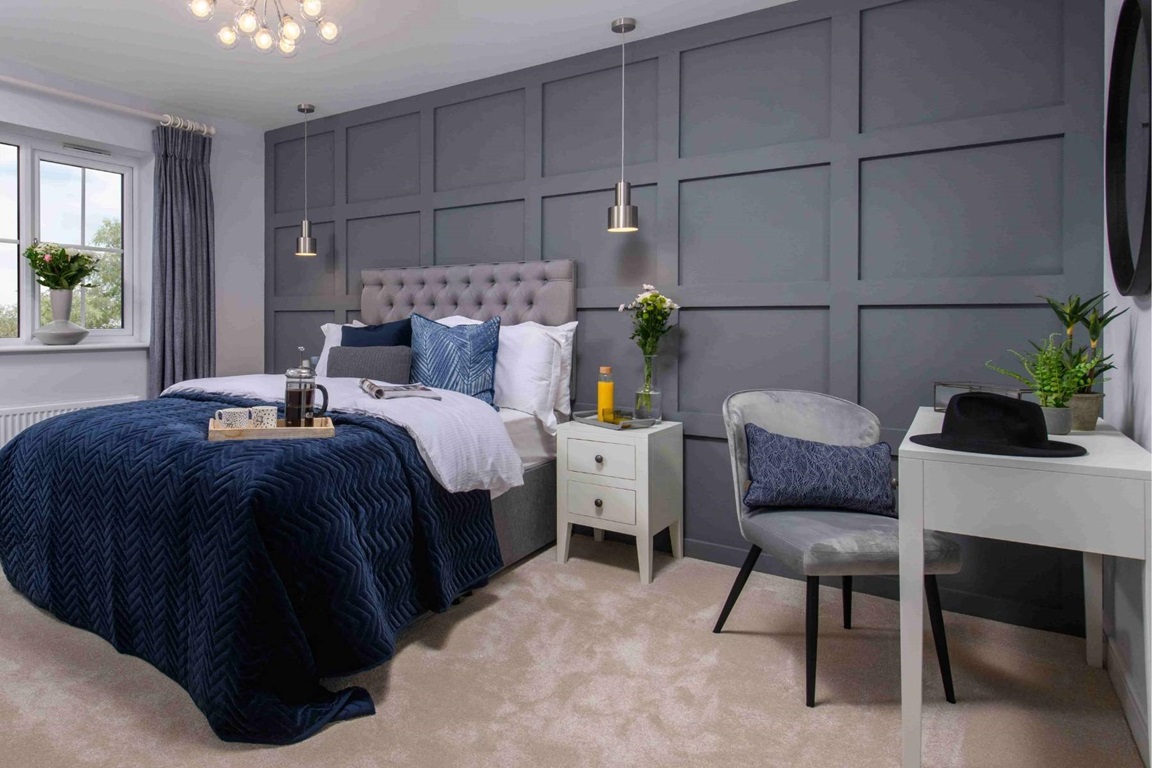 Panelling on bedroom wall