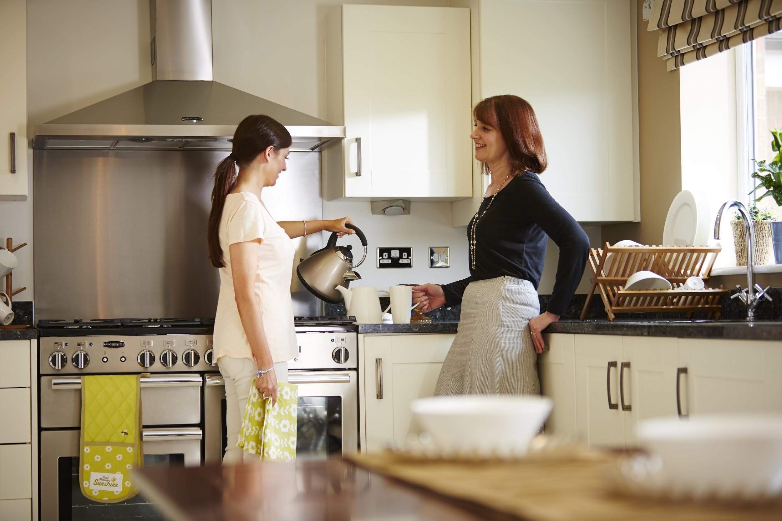 Customers in kitchen
