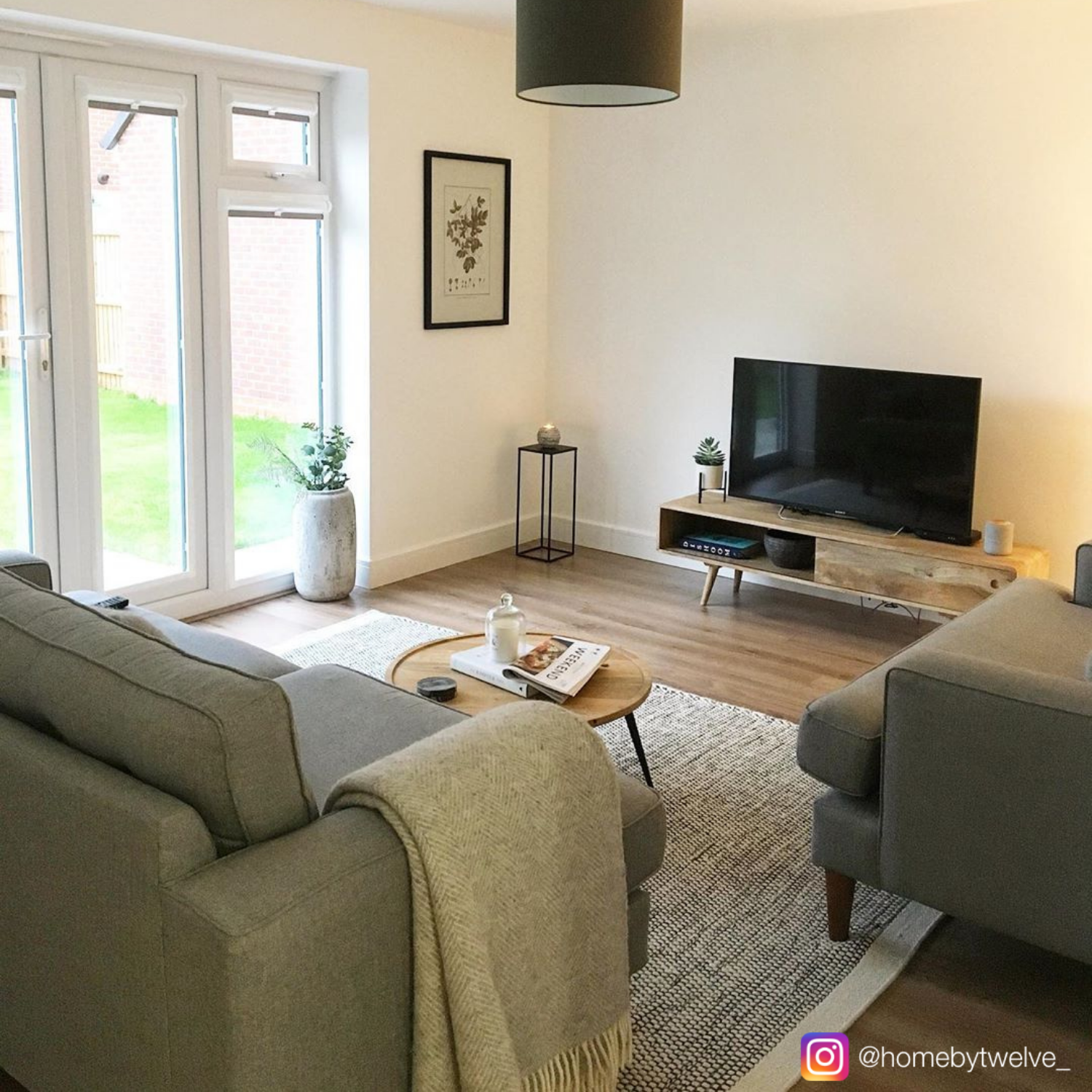 Living room with garden views