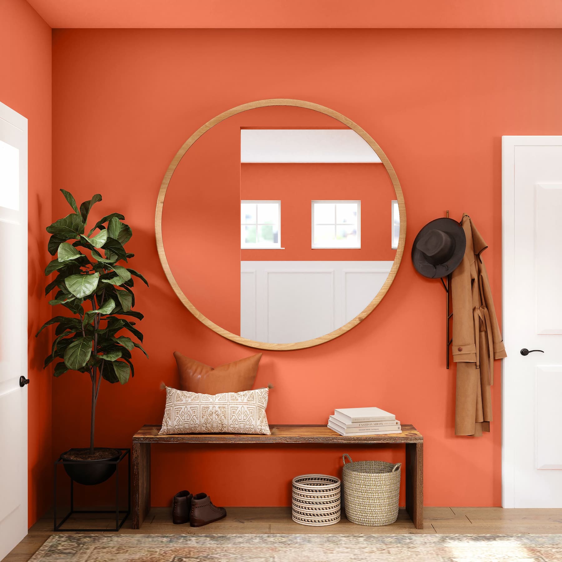 Reddish orange paint