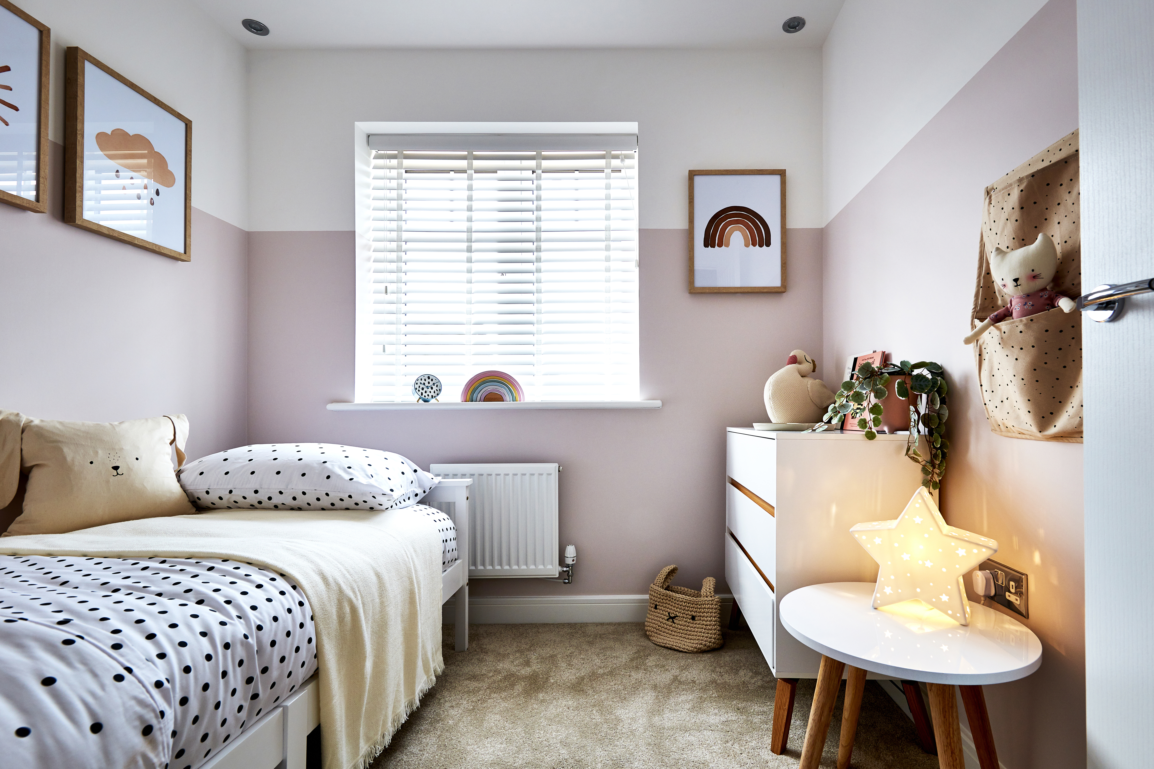 Half pink bedroom