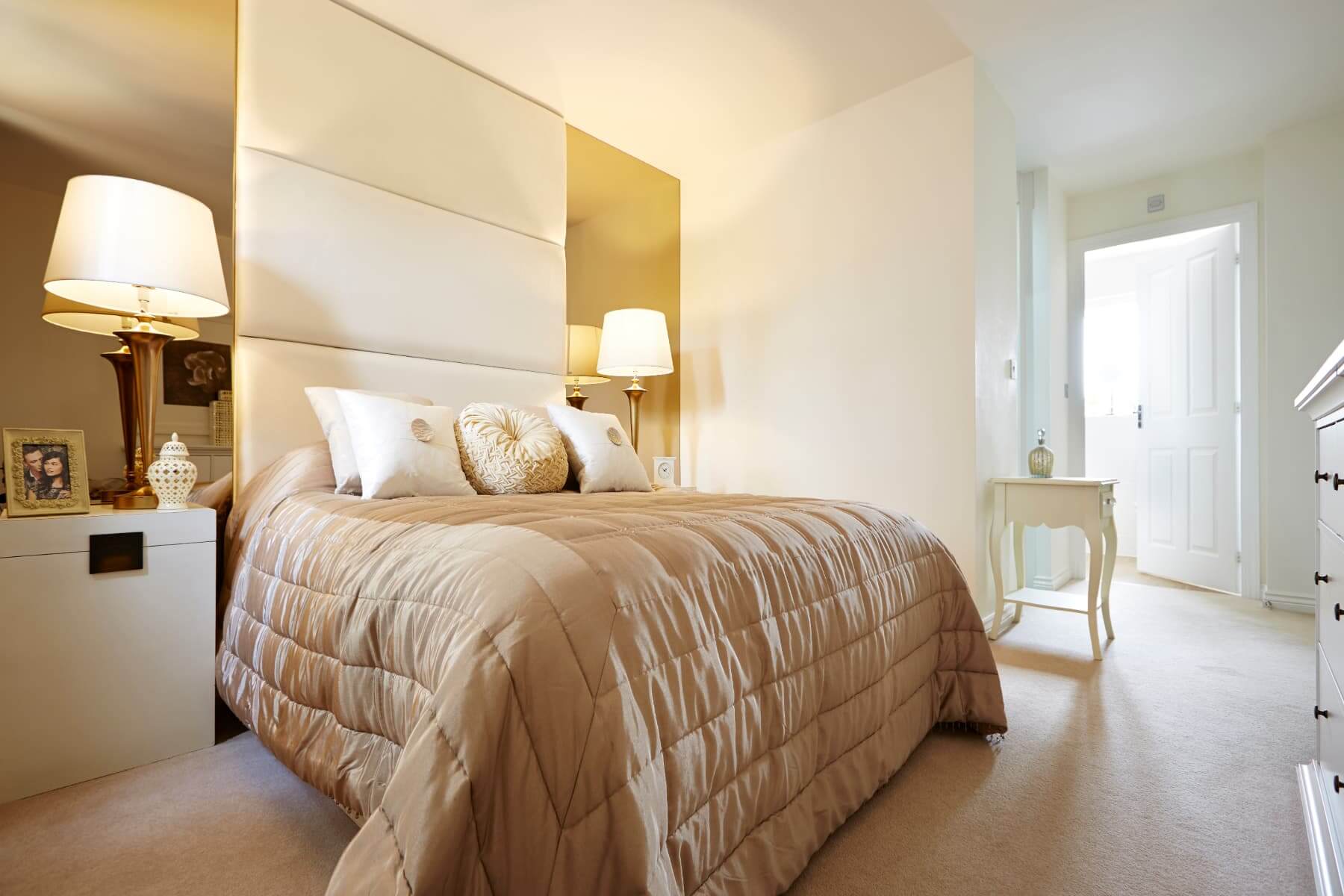 Carpeted floor in bedroom