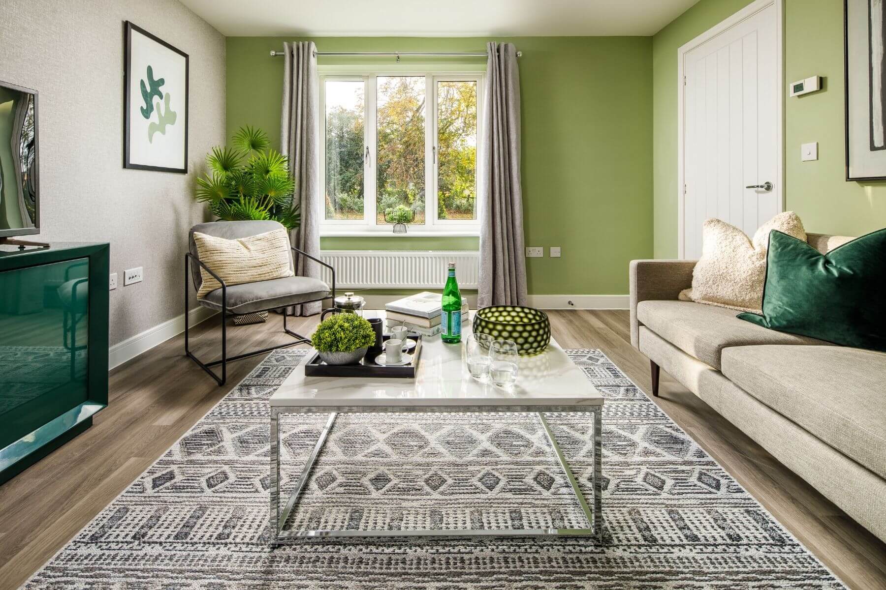 Green interiors in a typical Taylor Wimpey home