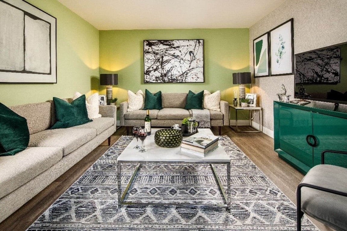 Green interiors in a typical Taylor Wimpey home