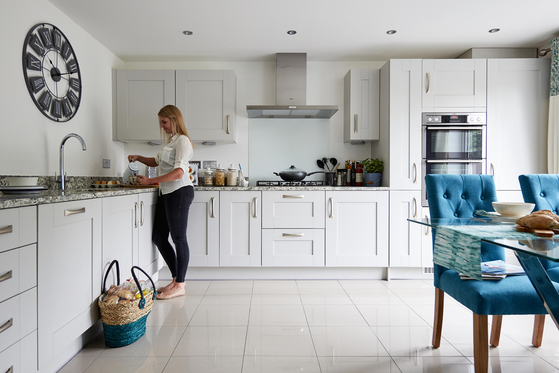 The Pastures, Marcham - Monkford Kitchen with model