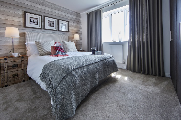 Bedroom with brown walls