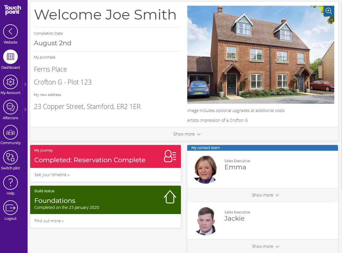 Touchpoint customer account