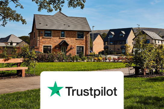 Trustpilot logo om white background with house image