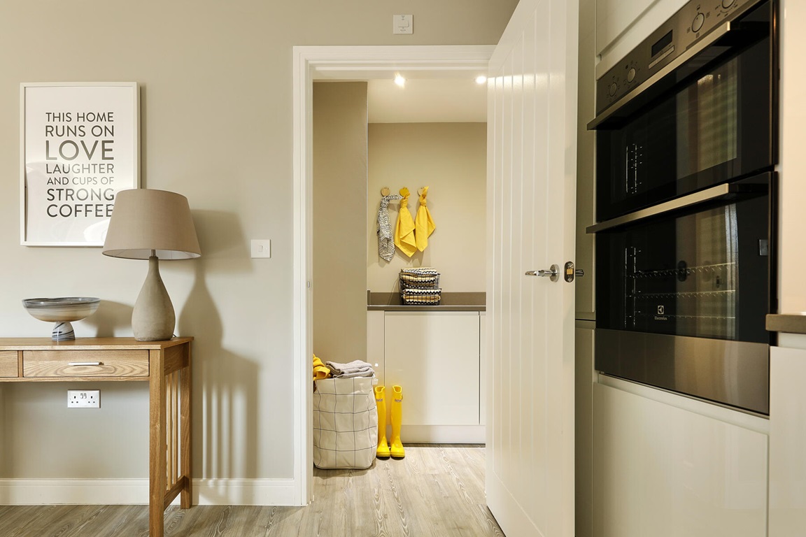 Kitchen and utility room at Bridleways development in Banbury
