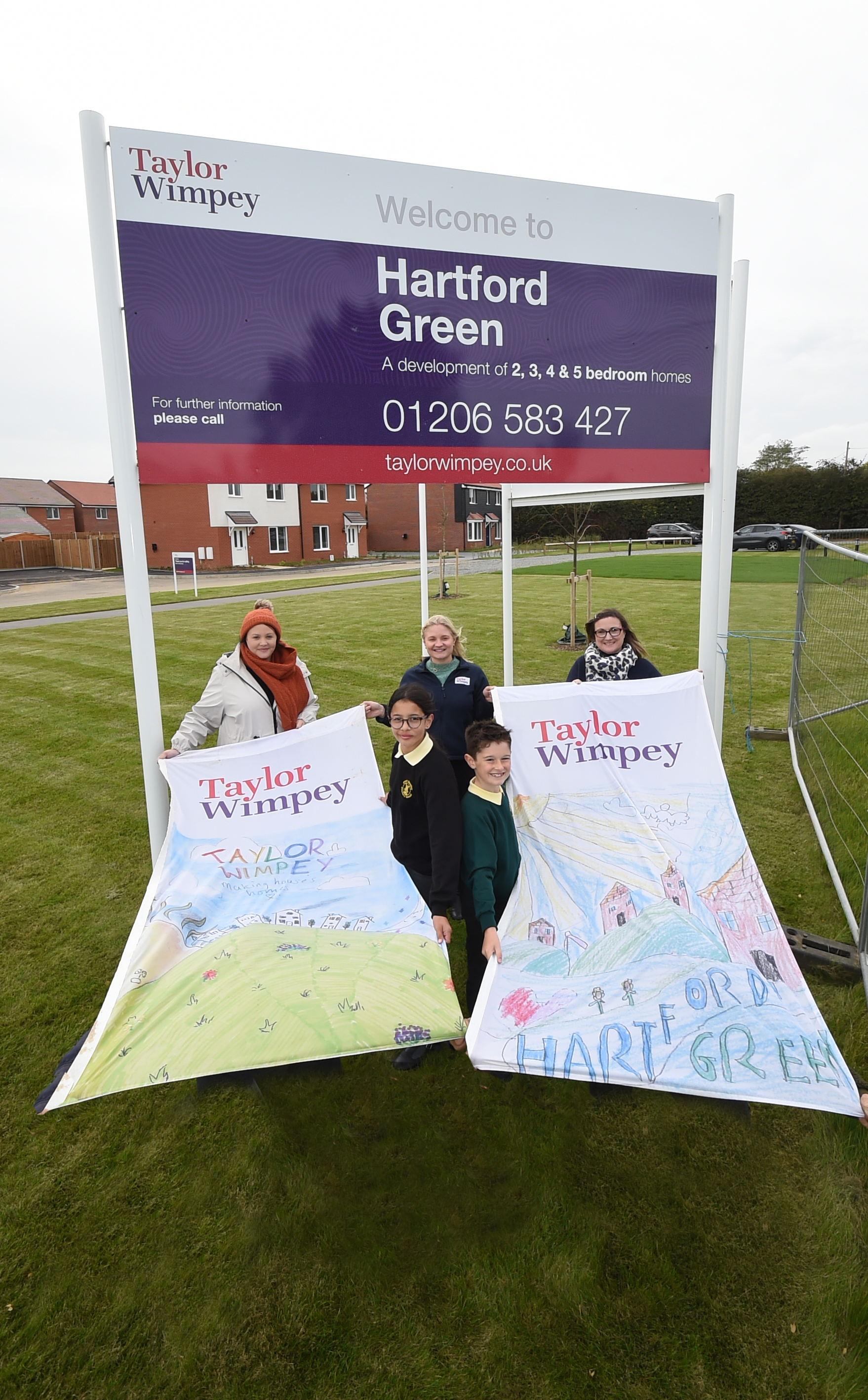 Students with their flags 