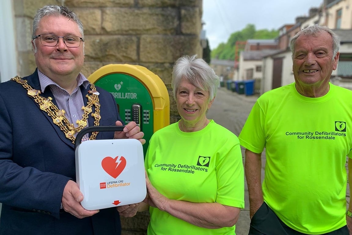 Community Public Access Defibrillator (CPAD) at Brand Interiors on Burnley Road