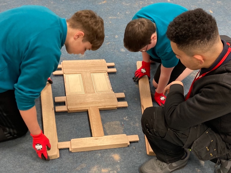 Bradley school students engaging in building exercises - image1
