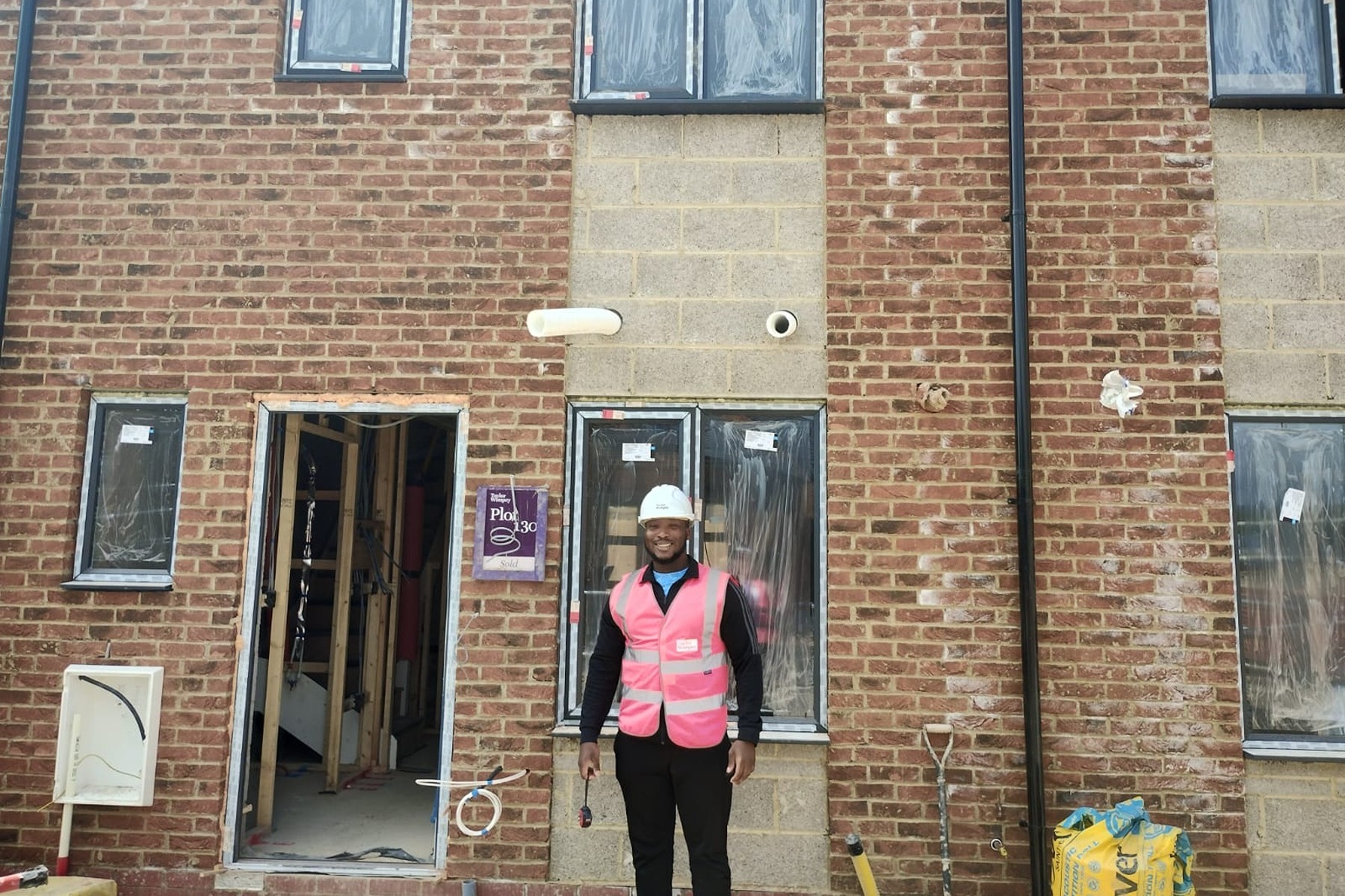 Debo outside his future home
