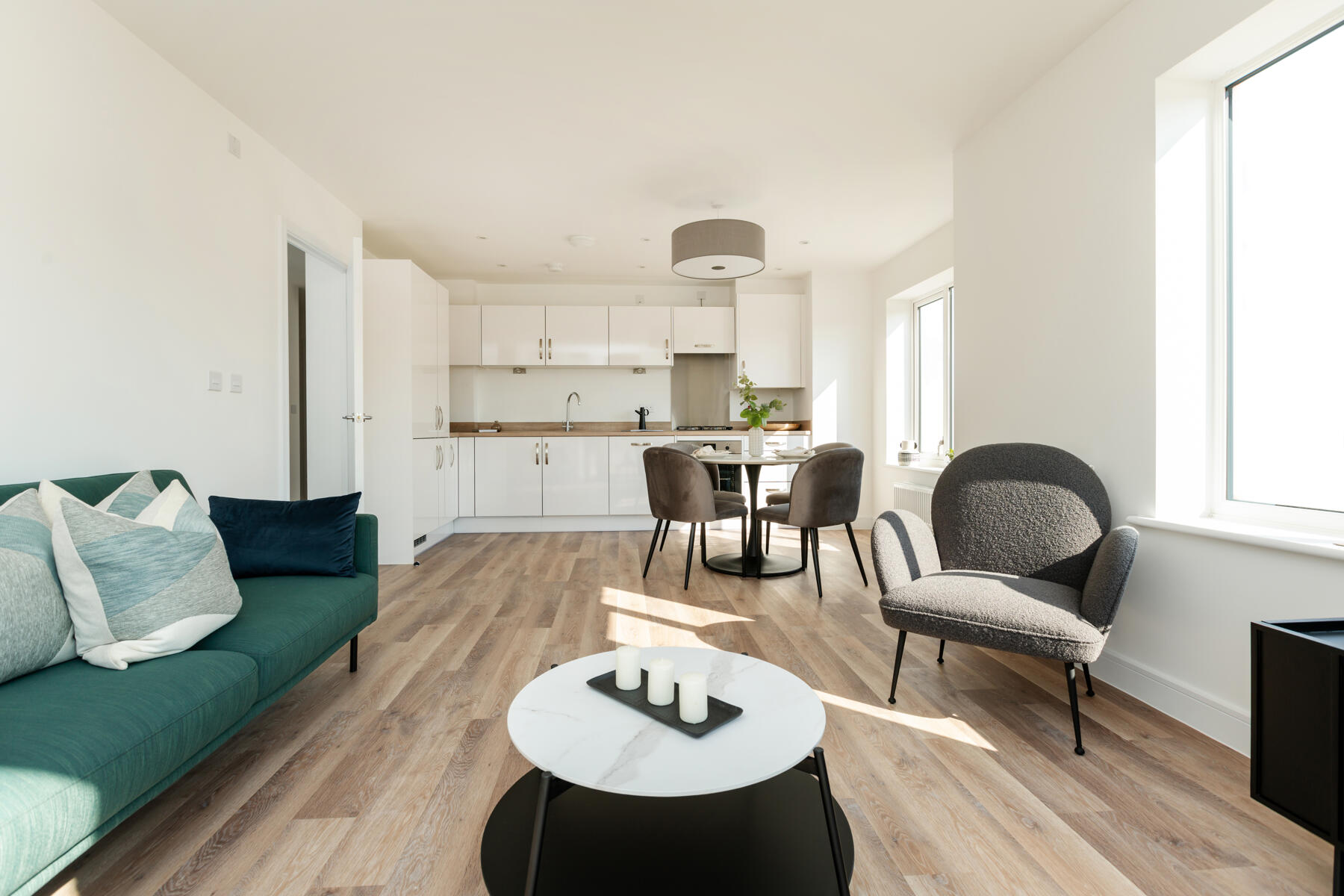 Apartment living room and kitchen