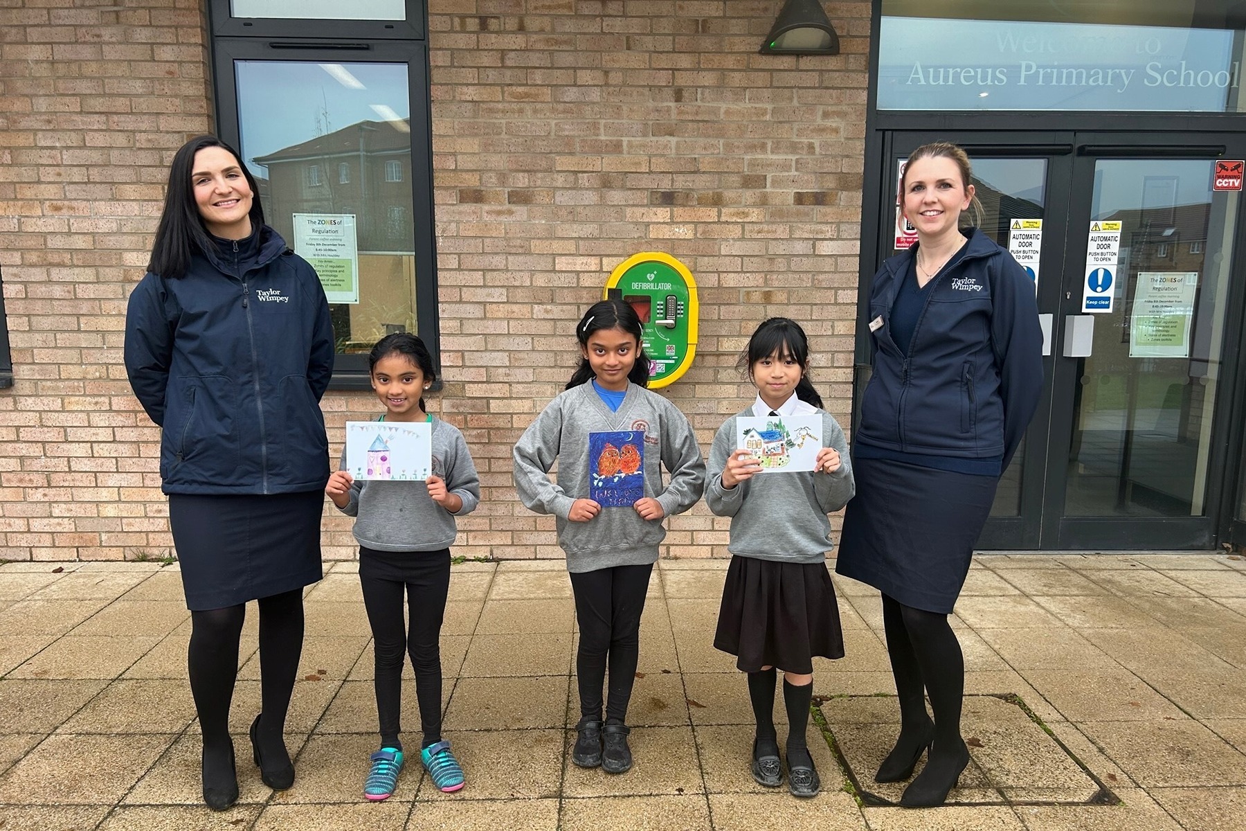 Aureus Primary School winners with their designs