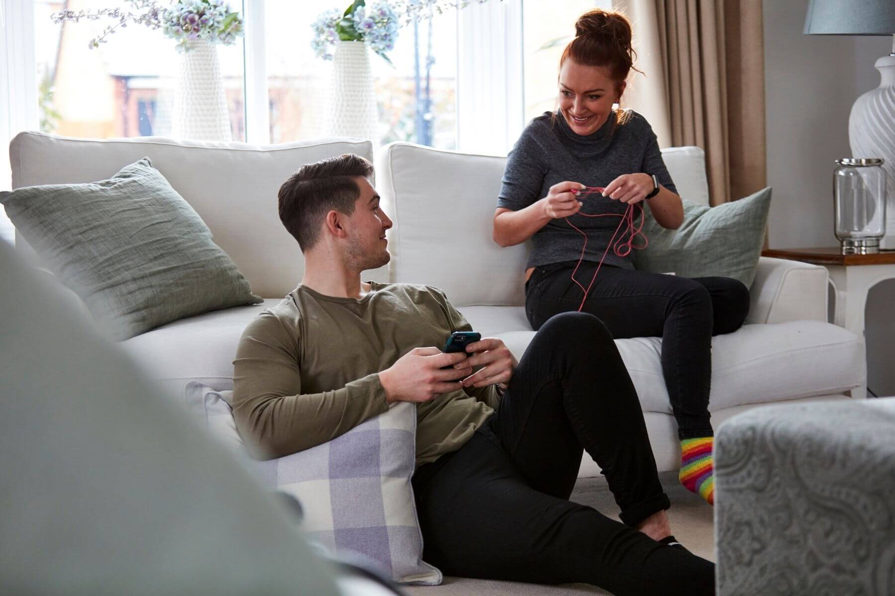 Couple in living room