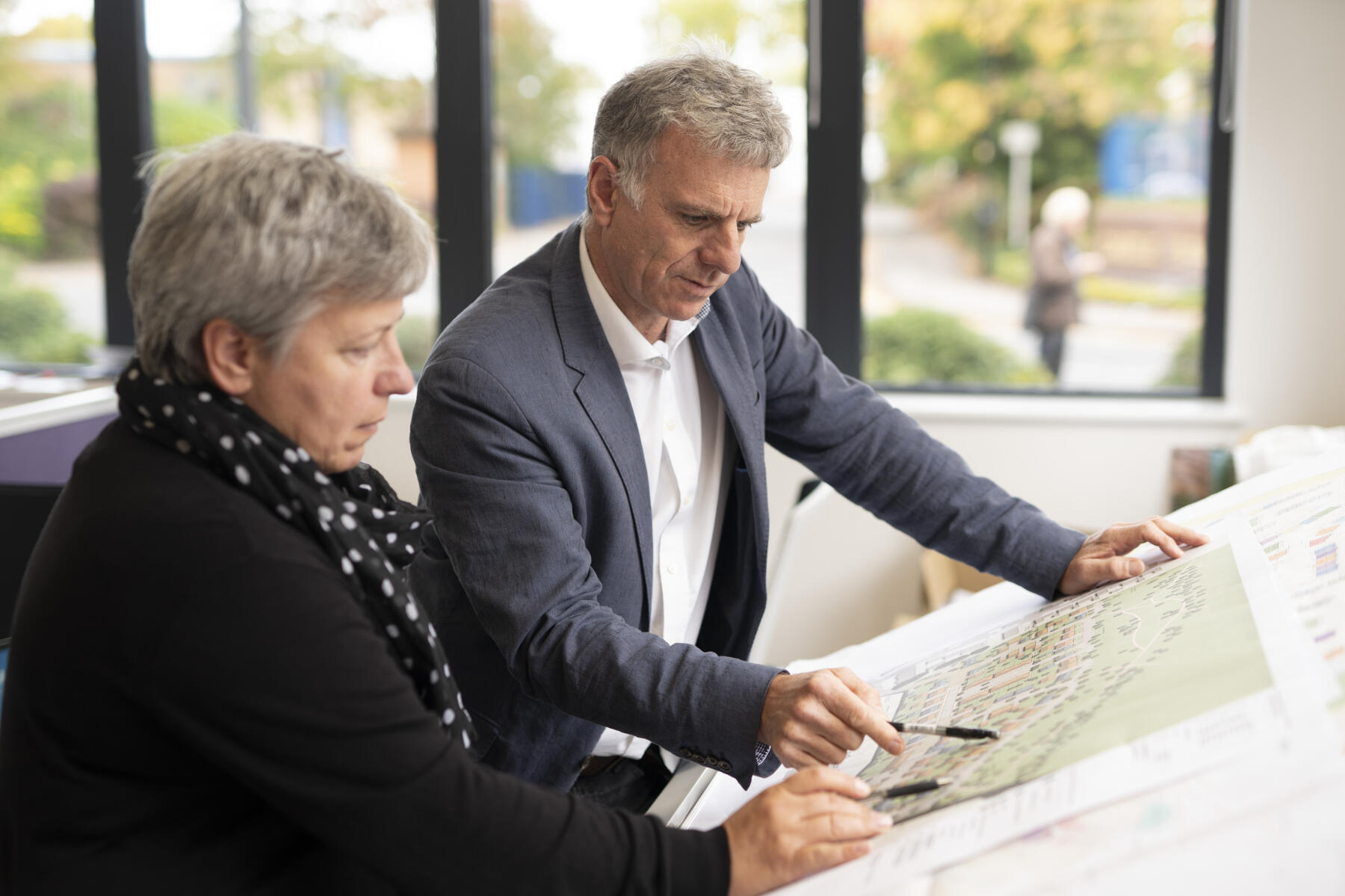 Architects looking at drawings