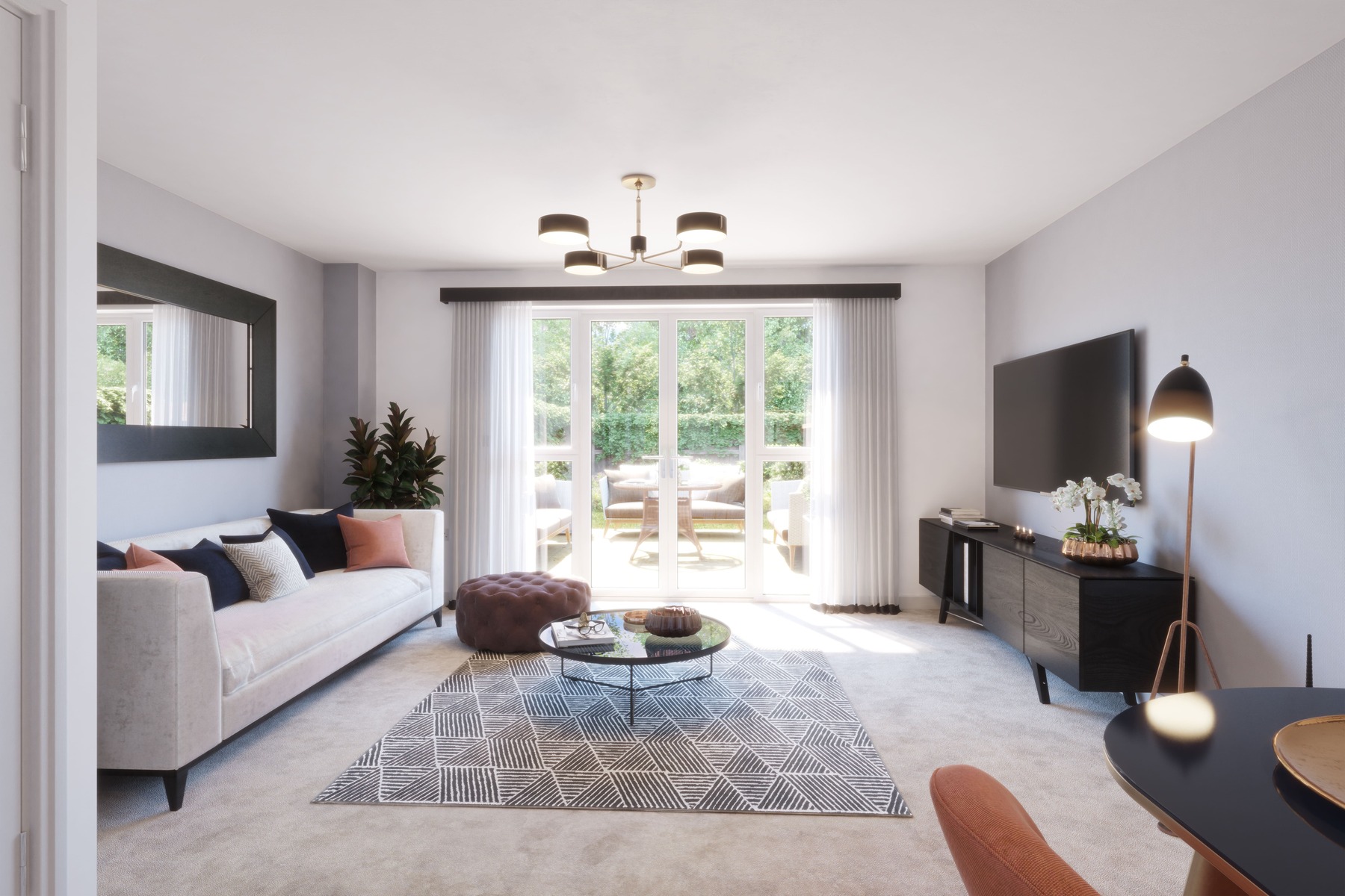 Lounge with French doors