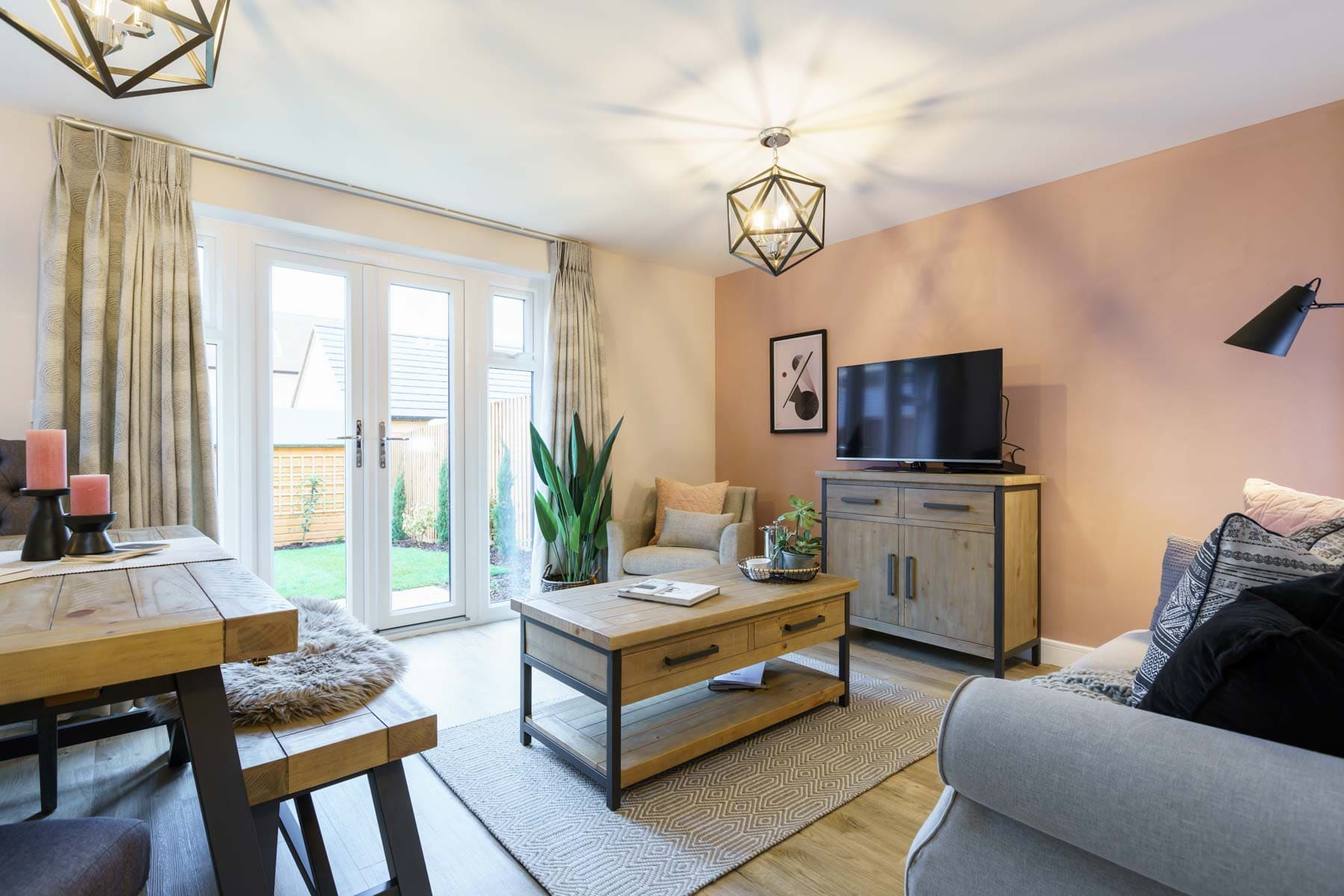 lounge diner with french doors