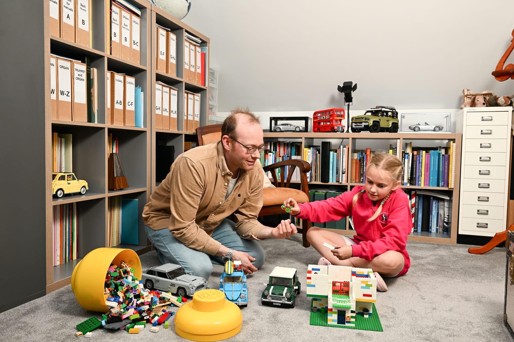 Dad and daughter playing