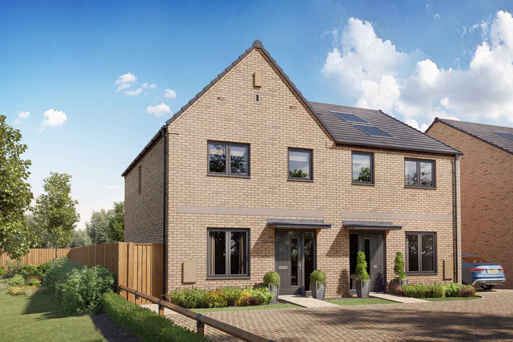 Semi detached houses with driveway