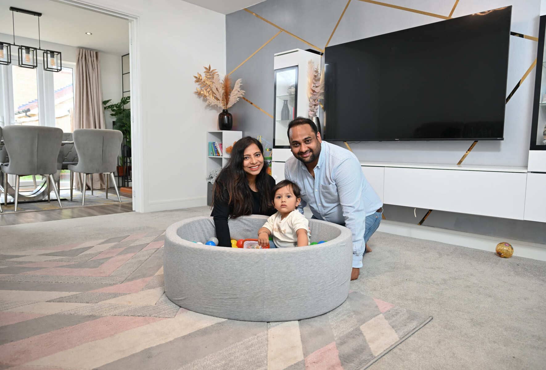 Family playing in the lounge