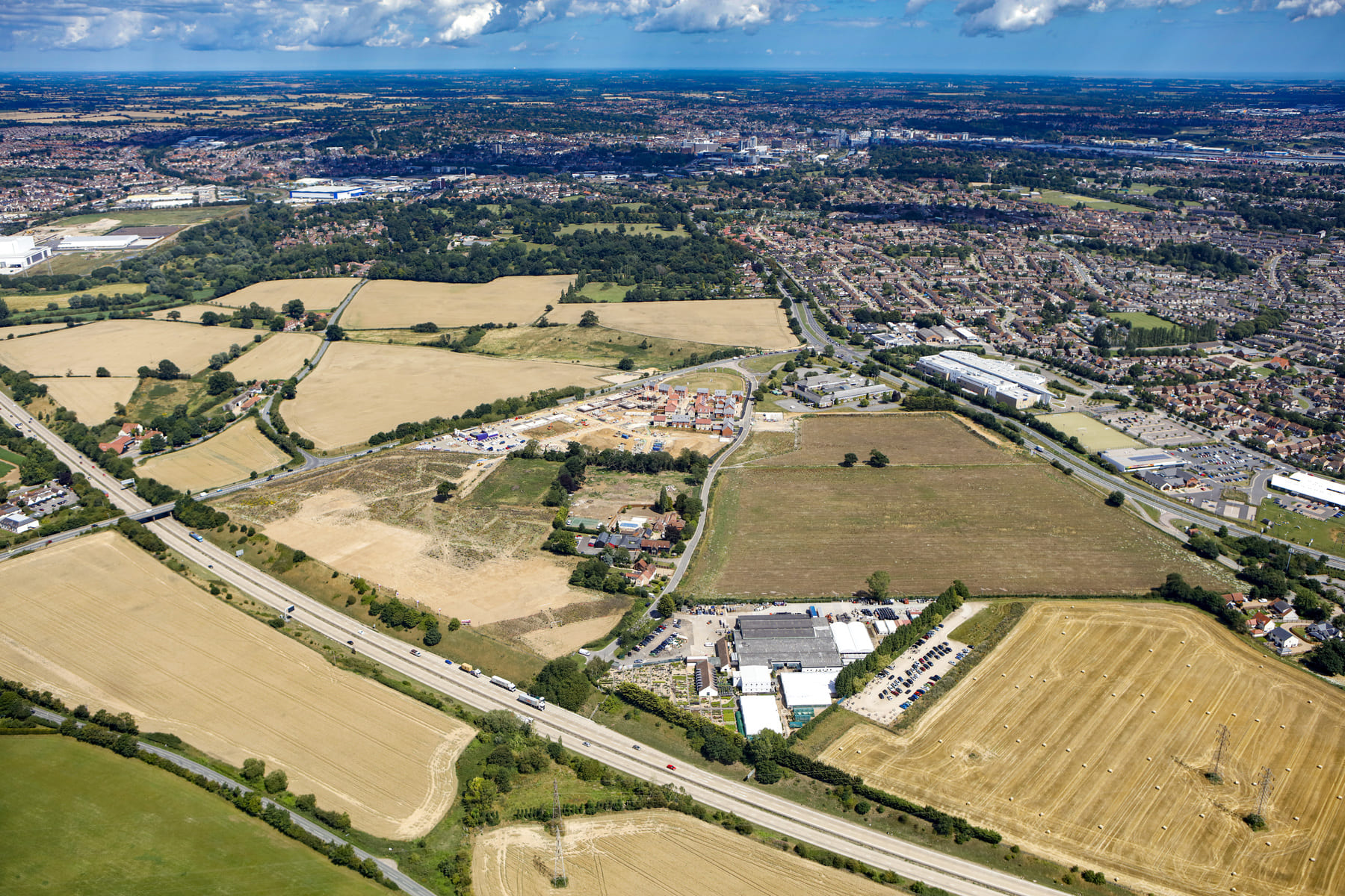 Road and fields