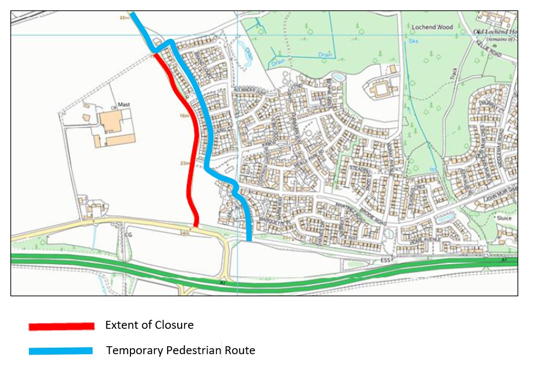 Image showing the road closure at Belhaven Way