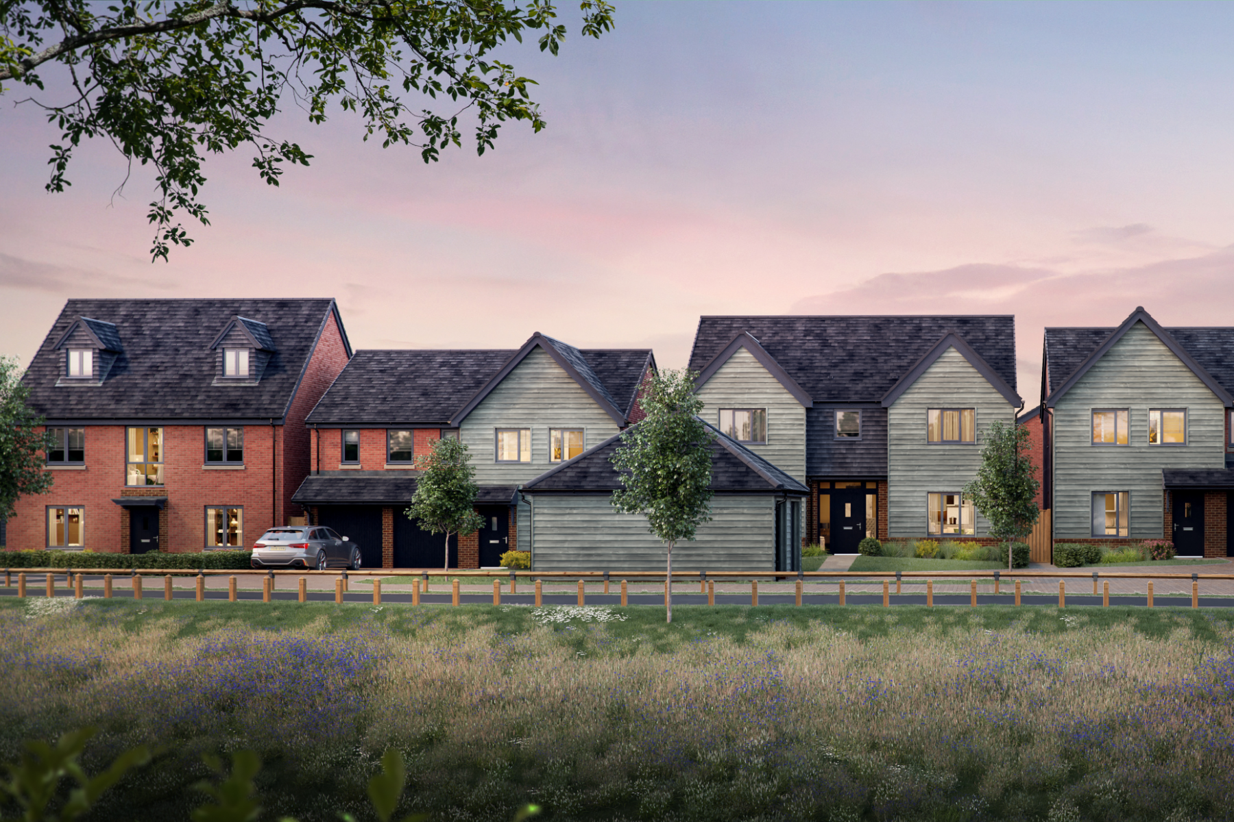 CGI street scene of Apsham Grange