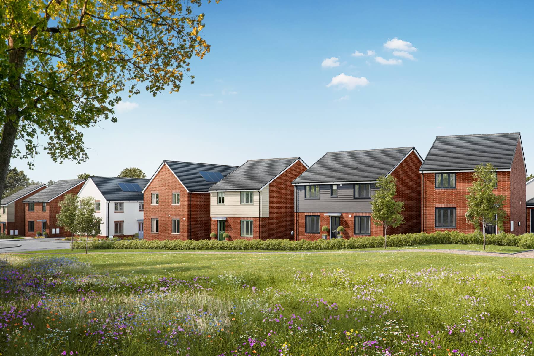 Artist's impression of a street scene at Brook Vale