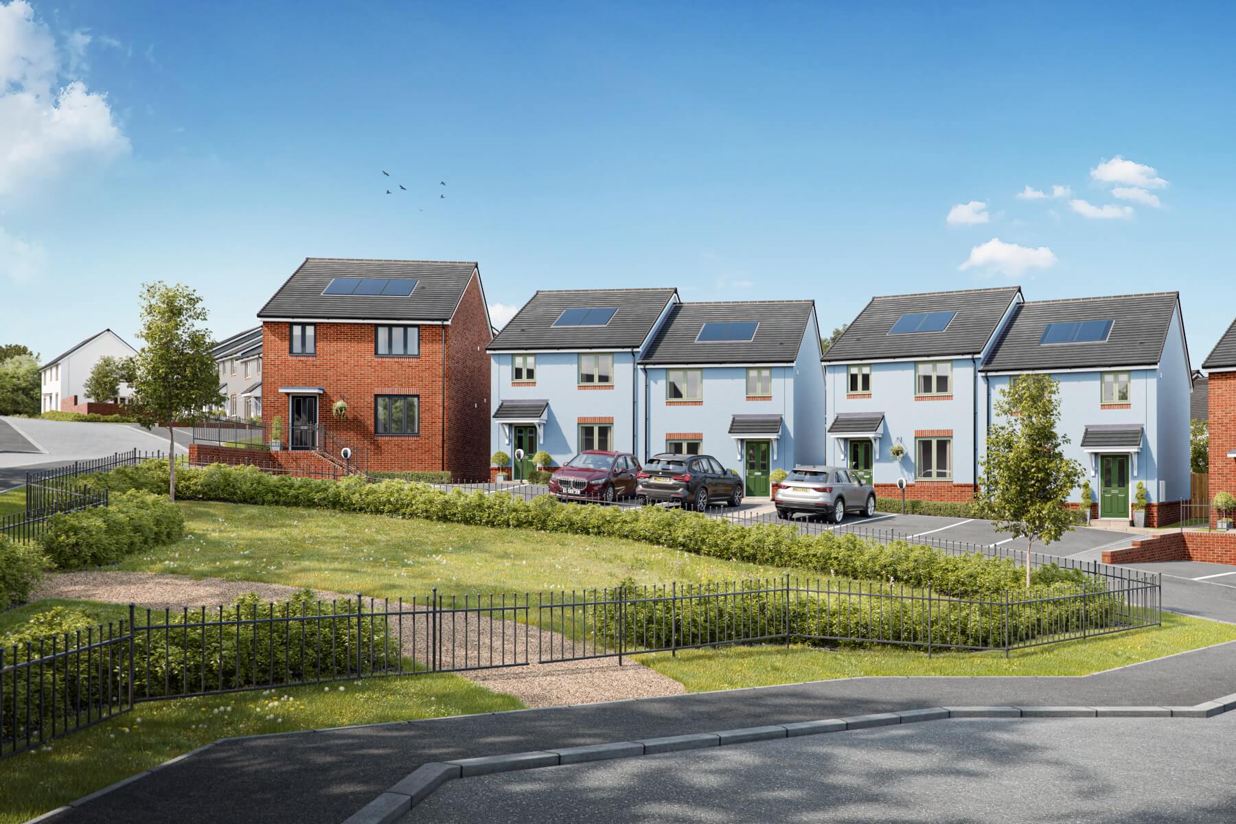 Artist's impression of a street scene at Brook Vale