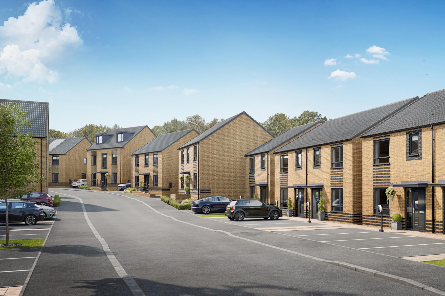 Artist's impression of a street scene at Lunar Rise