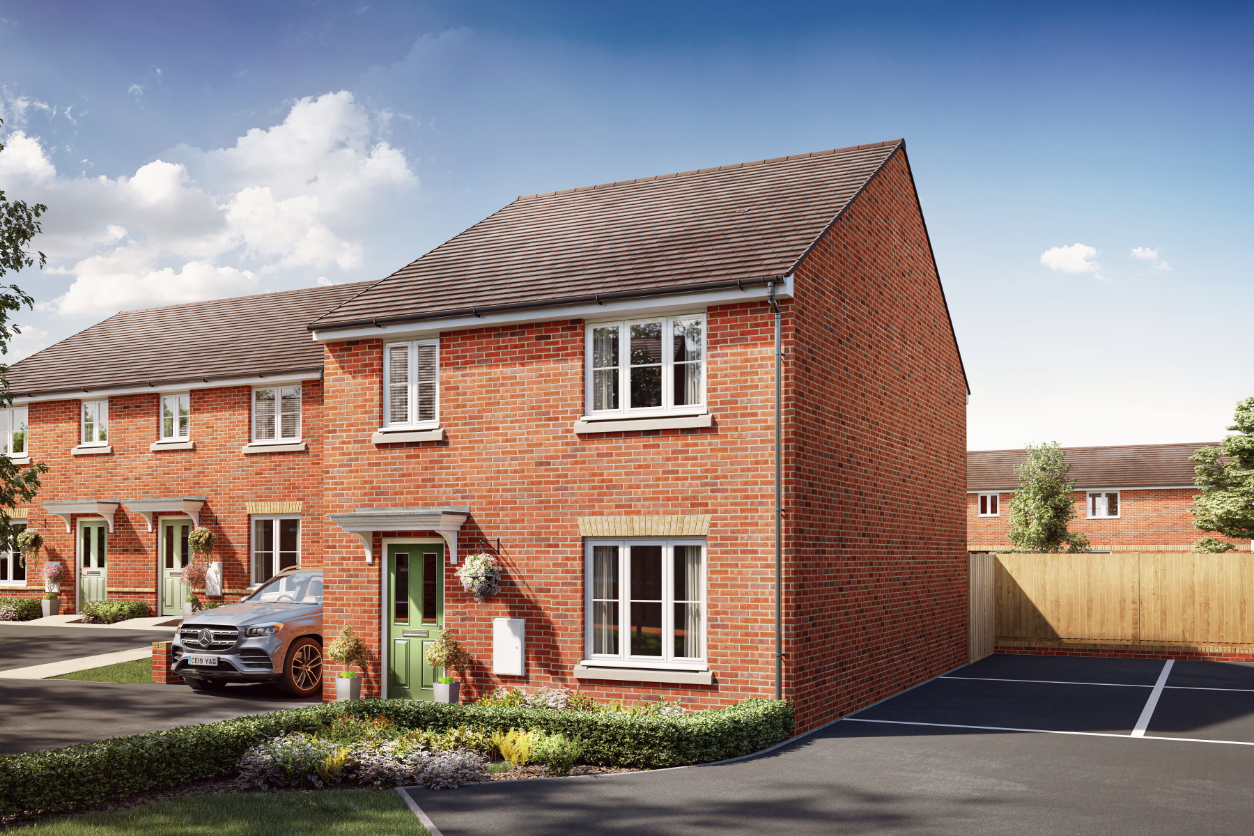 Artist's impression of a street scene at Orchard Grove