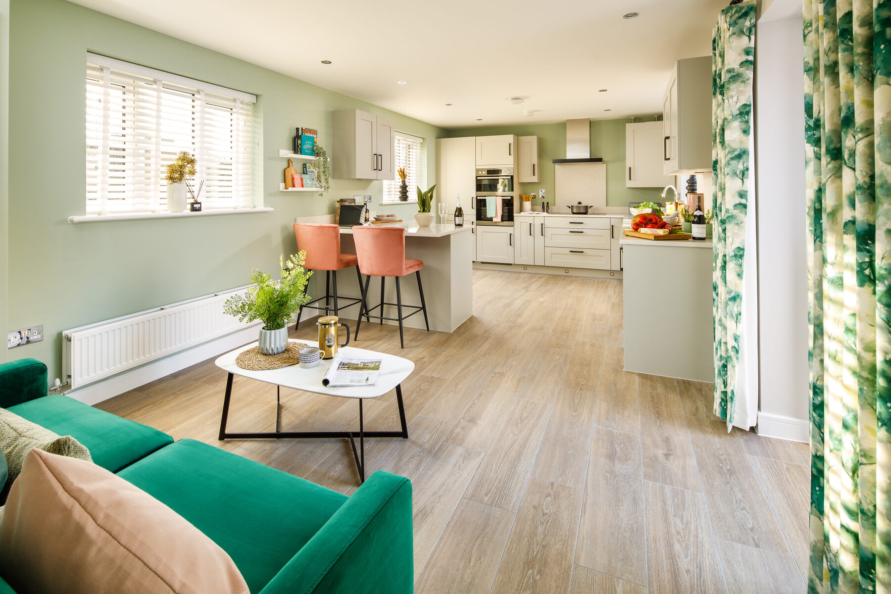 Kitchen diner with French doors to garden