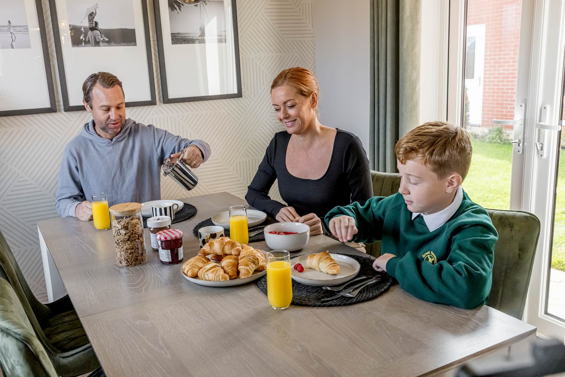 Enjoy meal times together in the sociable layouts of our homes